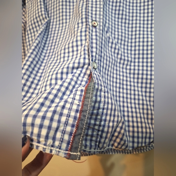 Thread & Cloth Small longsleeve blue gingham button-up - Picture 6 of 8